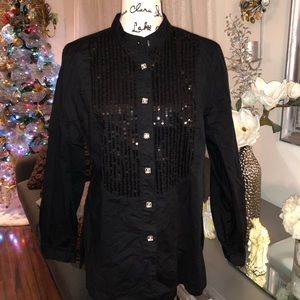Chit chat women’s shirt sequins front size L